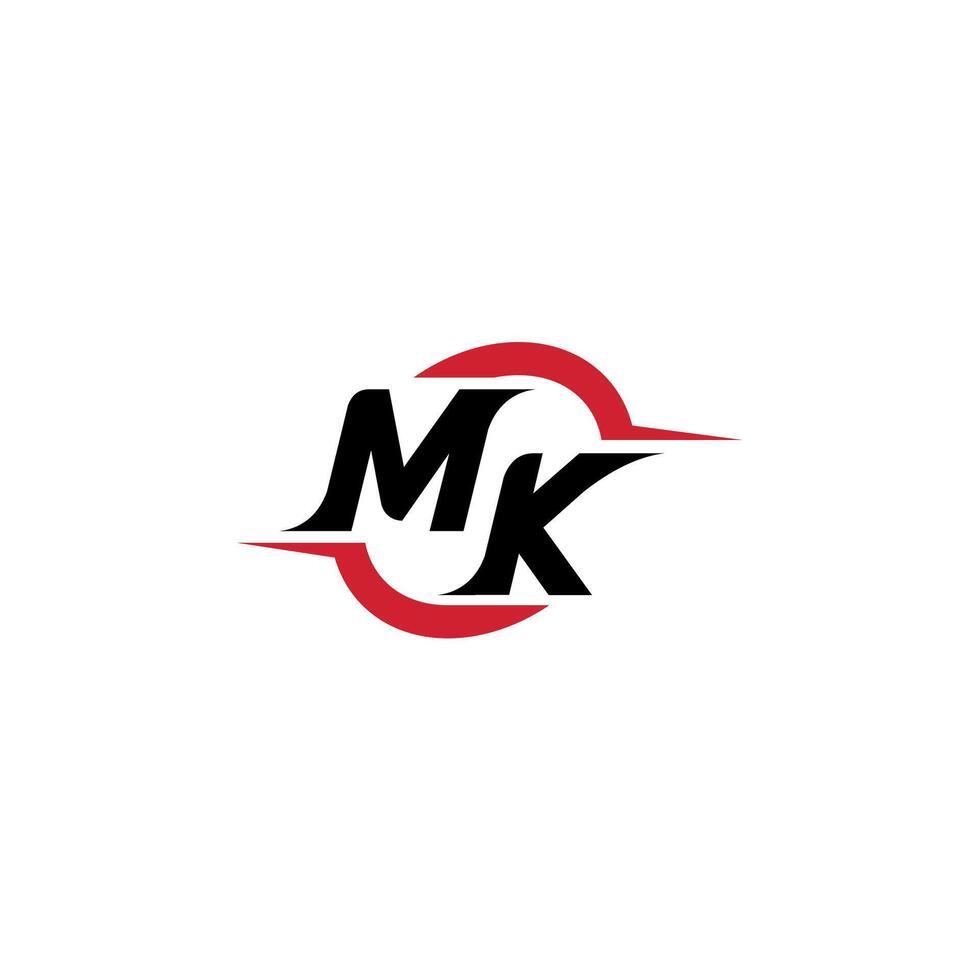 MK initial esport or gaming team inspirational concept ideas vector