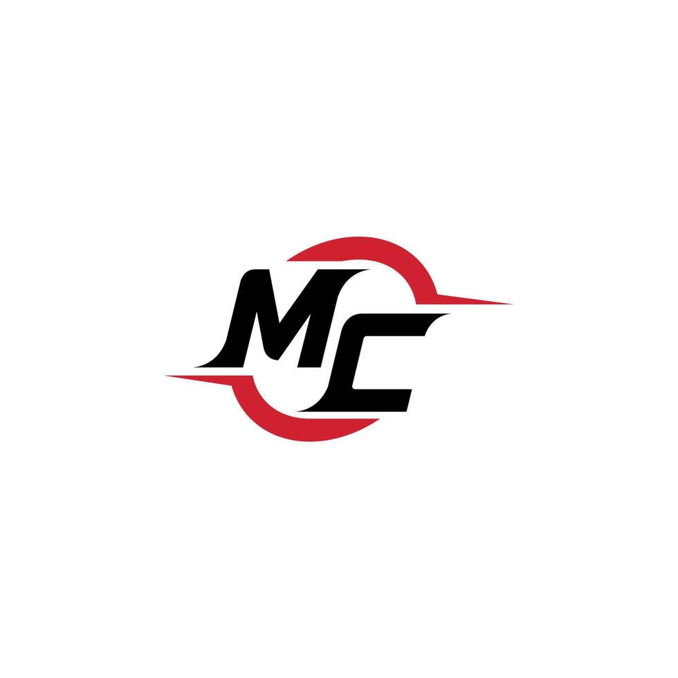 MC initial esport or gaming team inspirational concept ideas vector