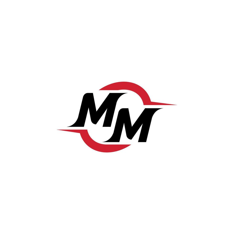 MM initial esport or gaming team inspirational concept ideas vector