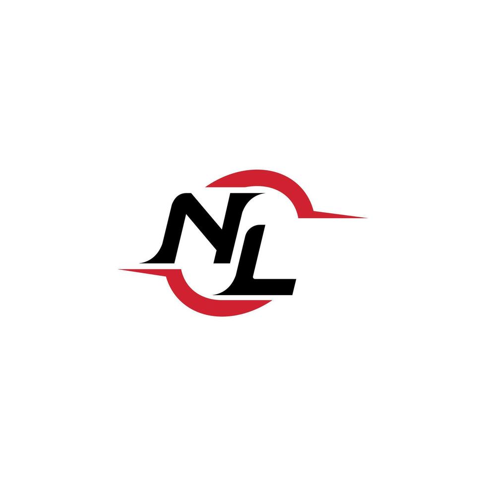 NL initial esport or gaming team inspirational concept ideas vector