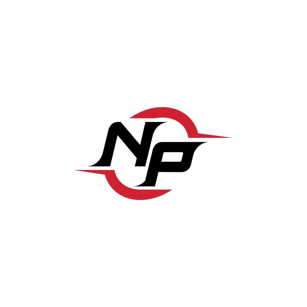 NP initial esport or gaming team inspirational concept ideas vector