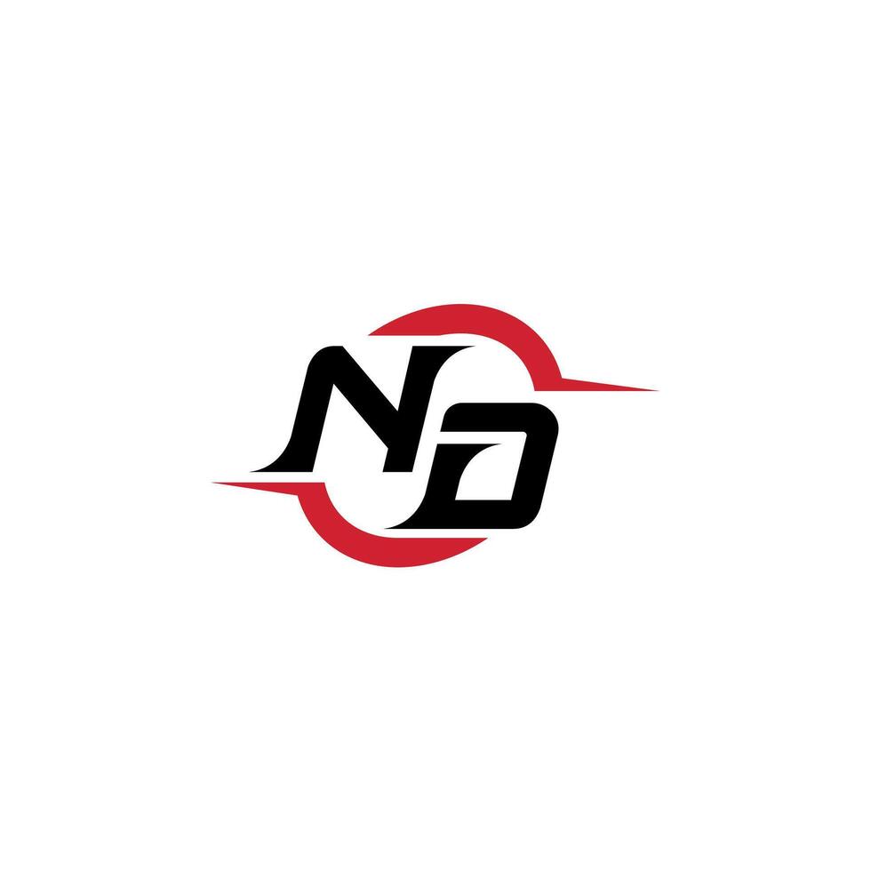 ND initial esport or gaming team inspirational concept ideas vector