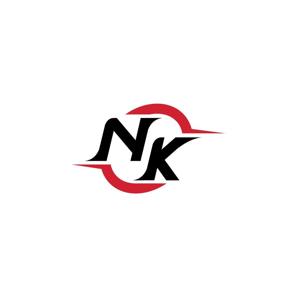 NK initial esport or gaming team inspirational concept ideas vector