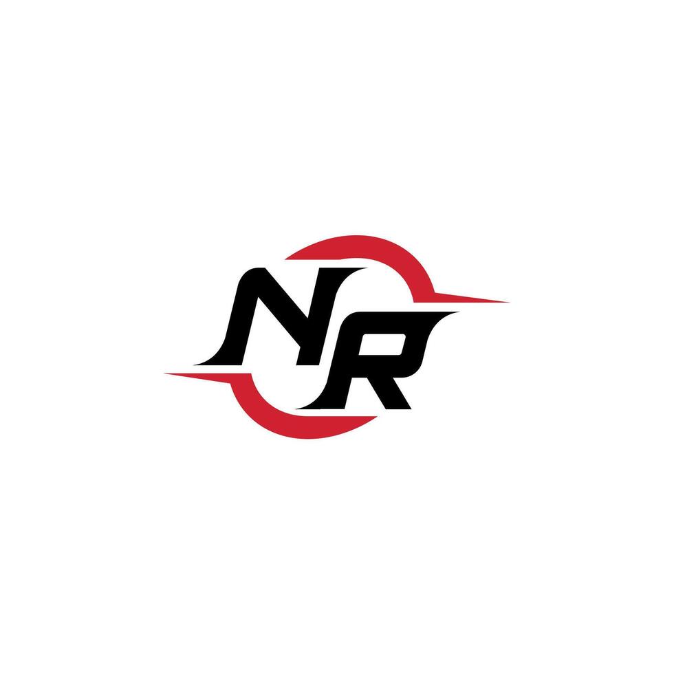 NR initial esport or gaming team inspirational concept ideas vector