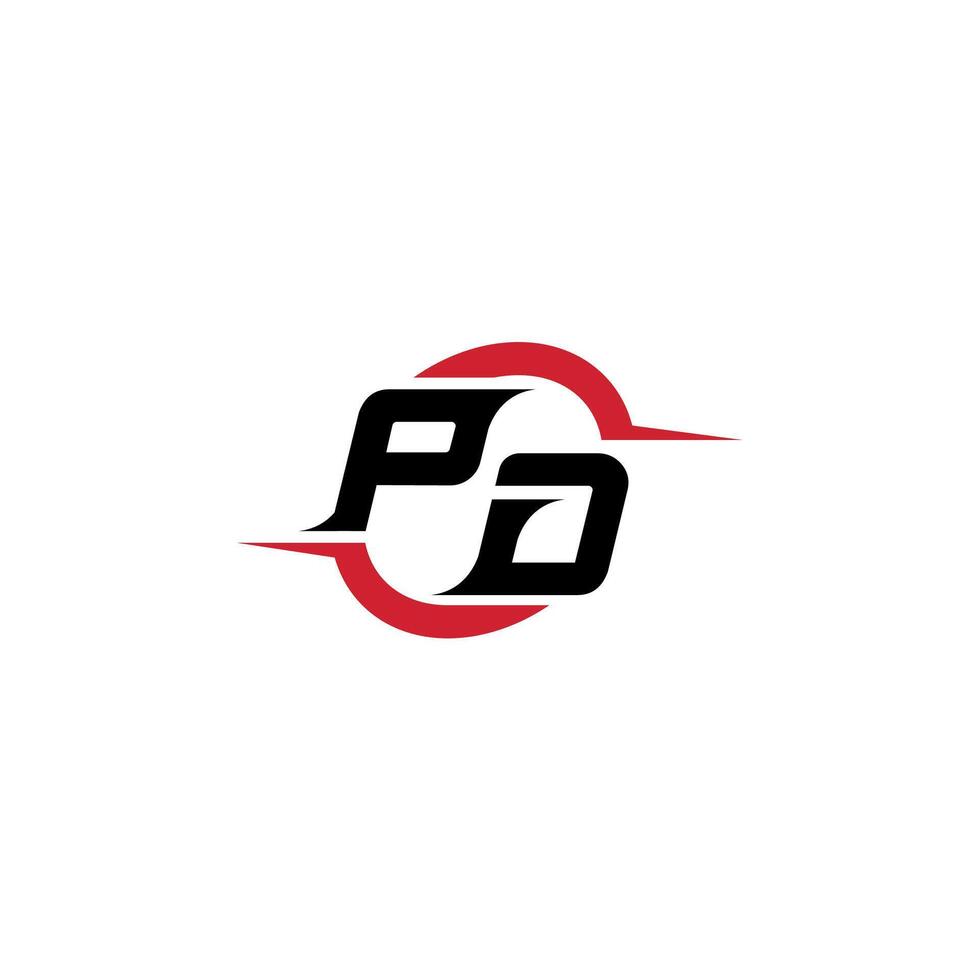 PD initial esport or gaming team inspirational concept ideas vector