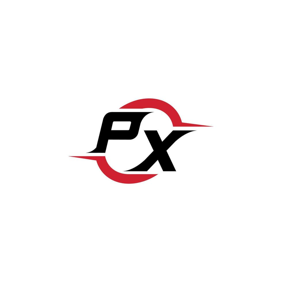 PX initial esport or gaming team inspirational concept ideas vector
