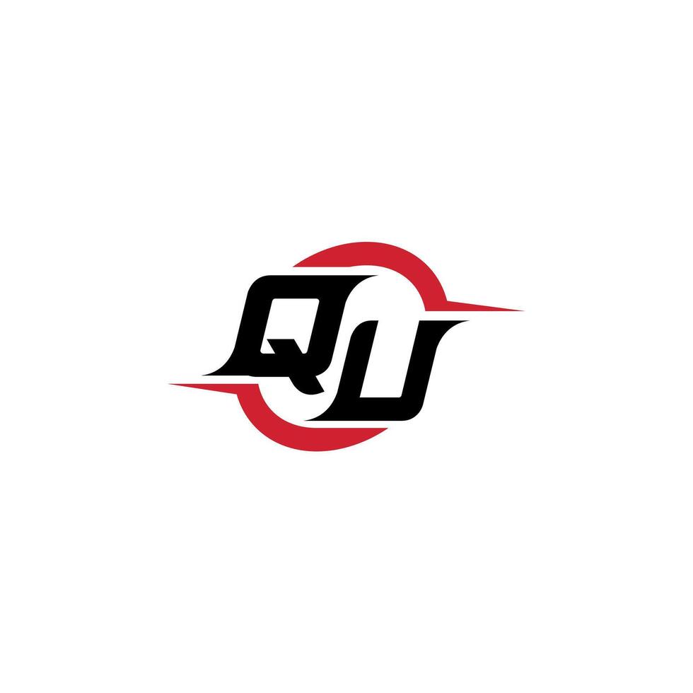 QU initial esport or gaming team inspirational concept ideas vector