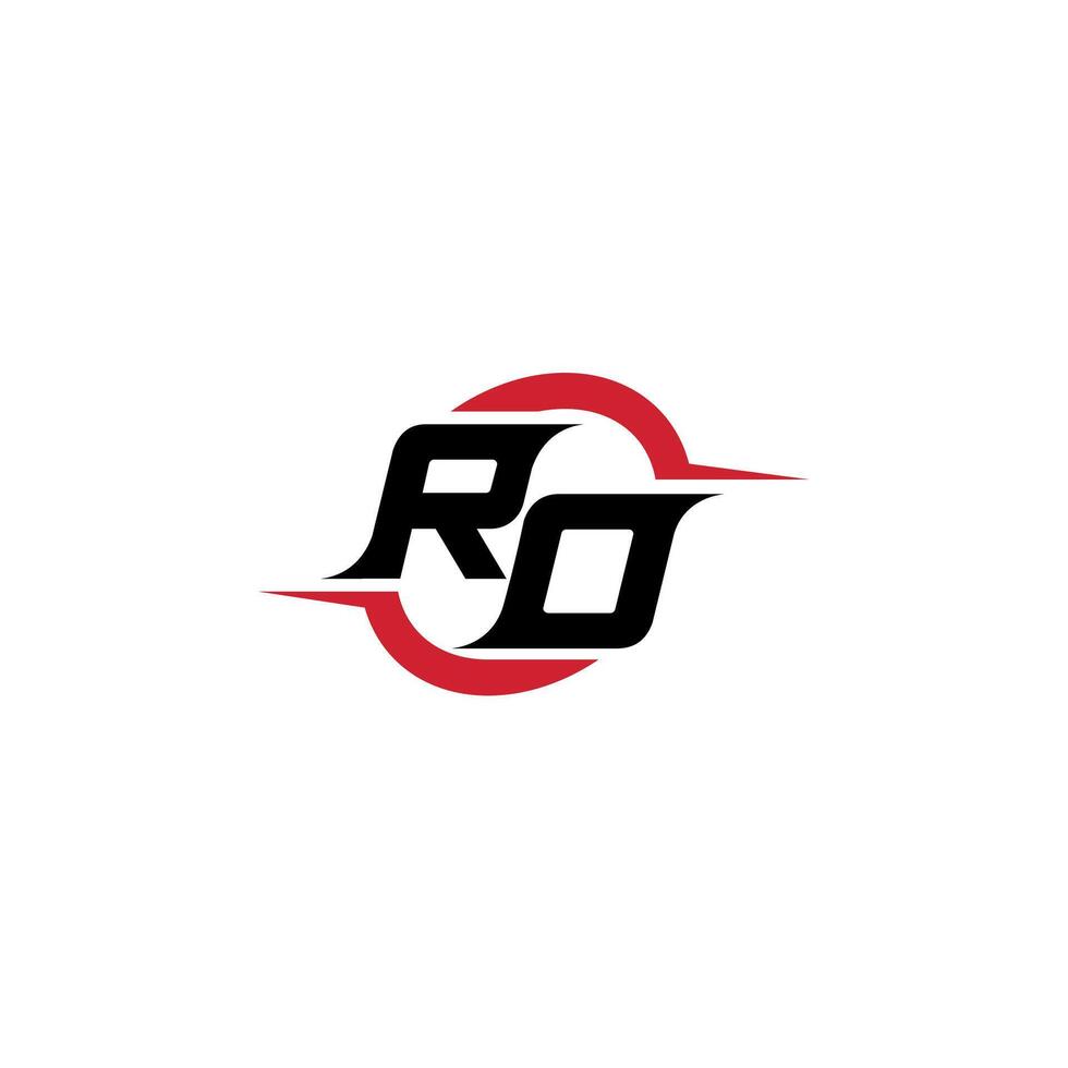 RO initial esport or gaming team inspirational concept ideas vector