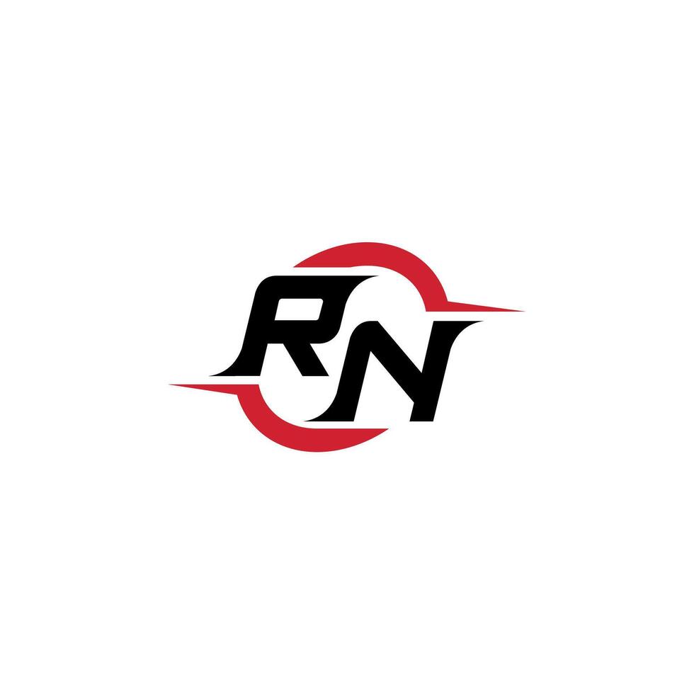 RN initial esport or gaming team inspirational concept ideas vector