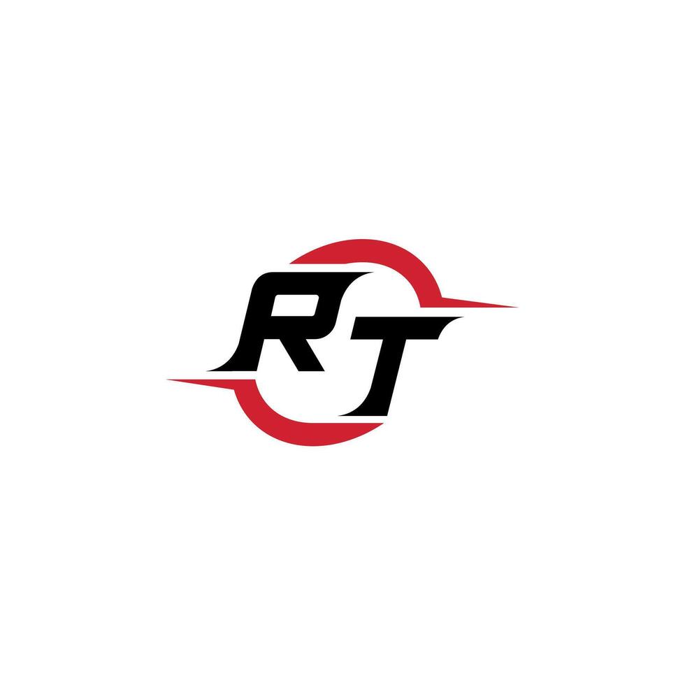 RT initial esport or gaming team inspirational concept ideas vector