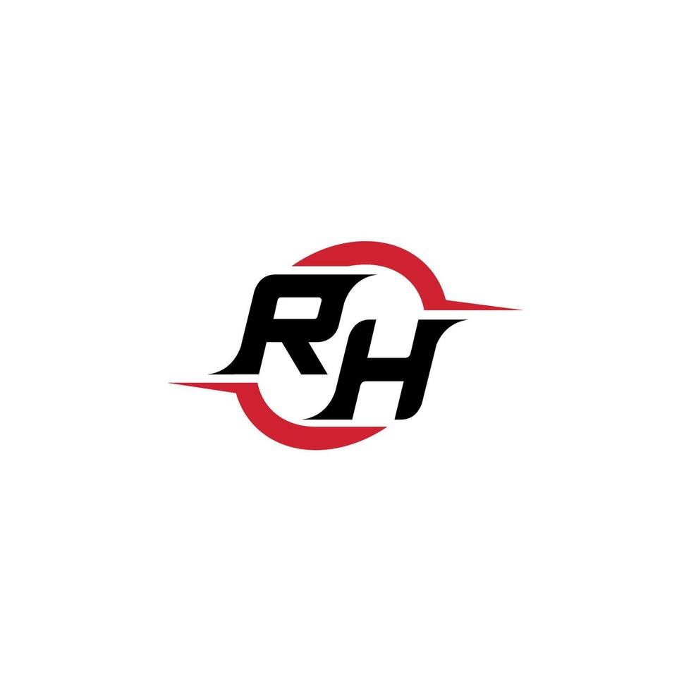 RH initial esport or gaming team inspirational concept ideas vector