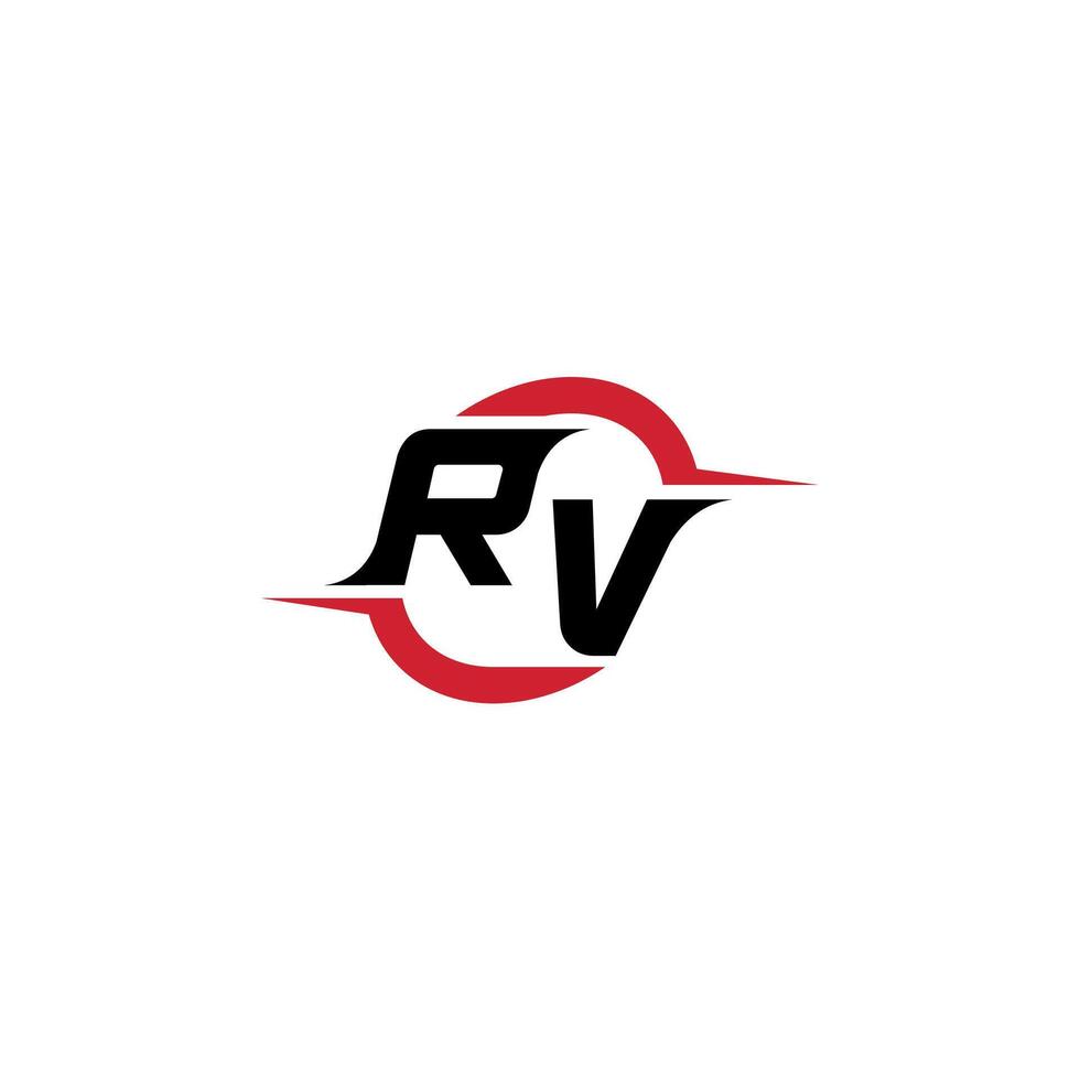 RV initial esport or gaming team inspirational concept ideas vector