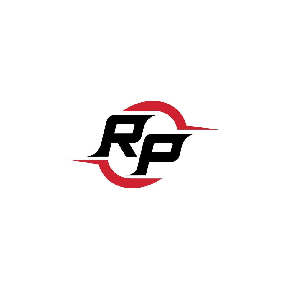 RP initial esport or gaming team inspirational concept ideas vector