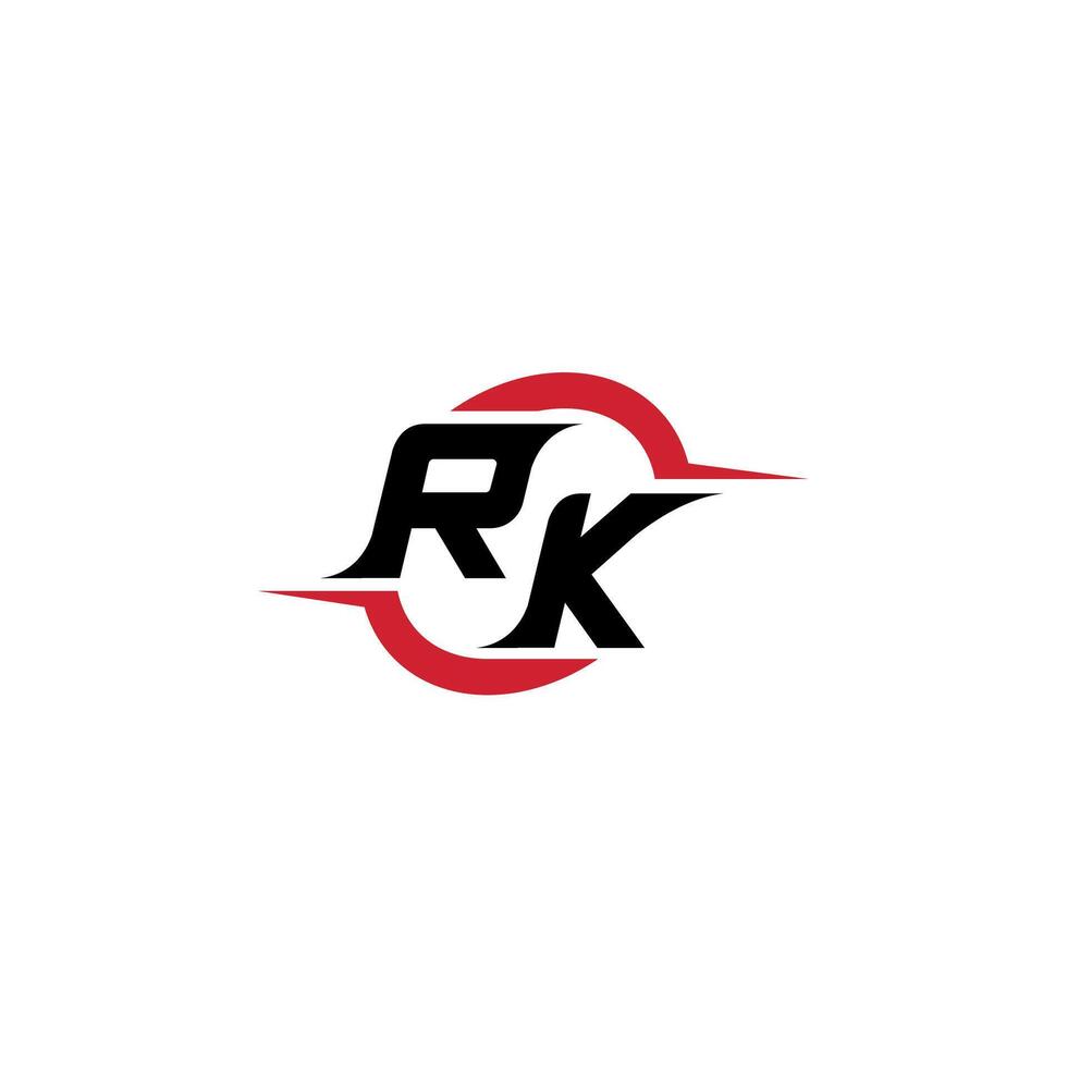 RK initial esport or gaming team inspirational concept ideas vector