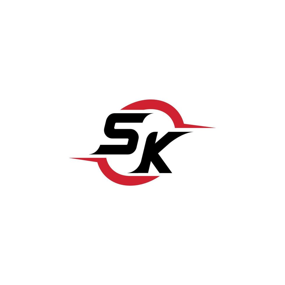 SK initial esport or gaming team inspirational concept ideas vector