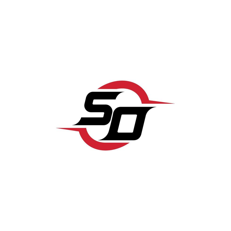 SO initial esport or gaming team inspirational concept ideas vector