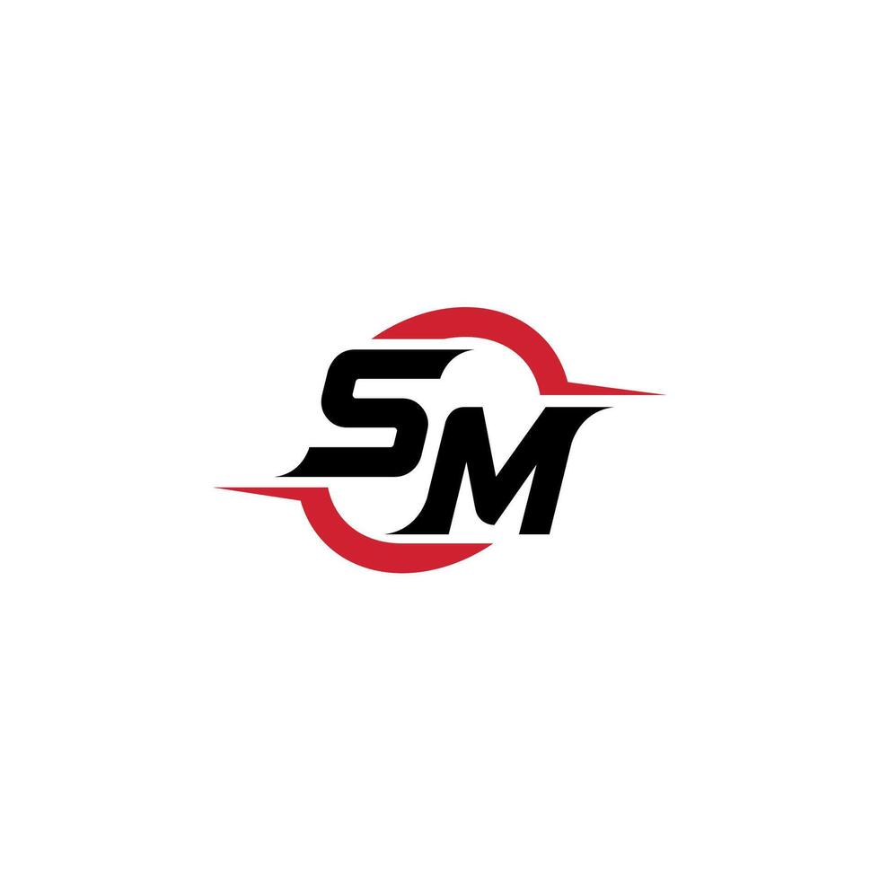 SM initial esport or gaming team inspirational concept ideas vector