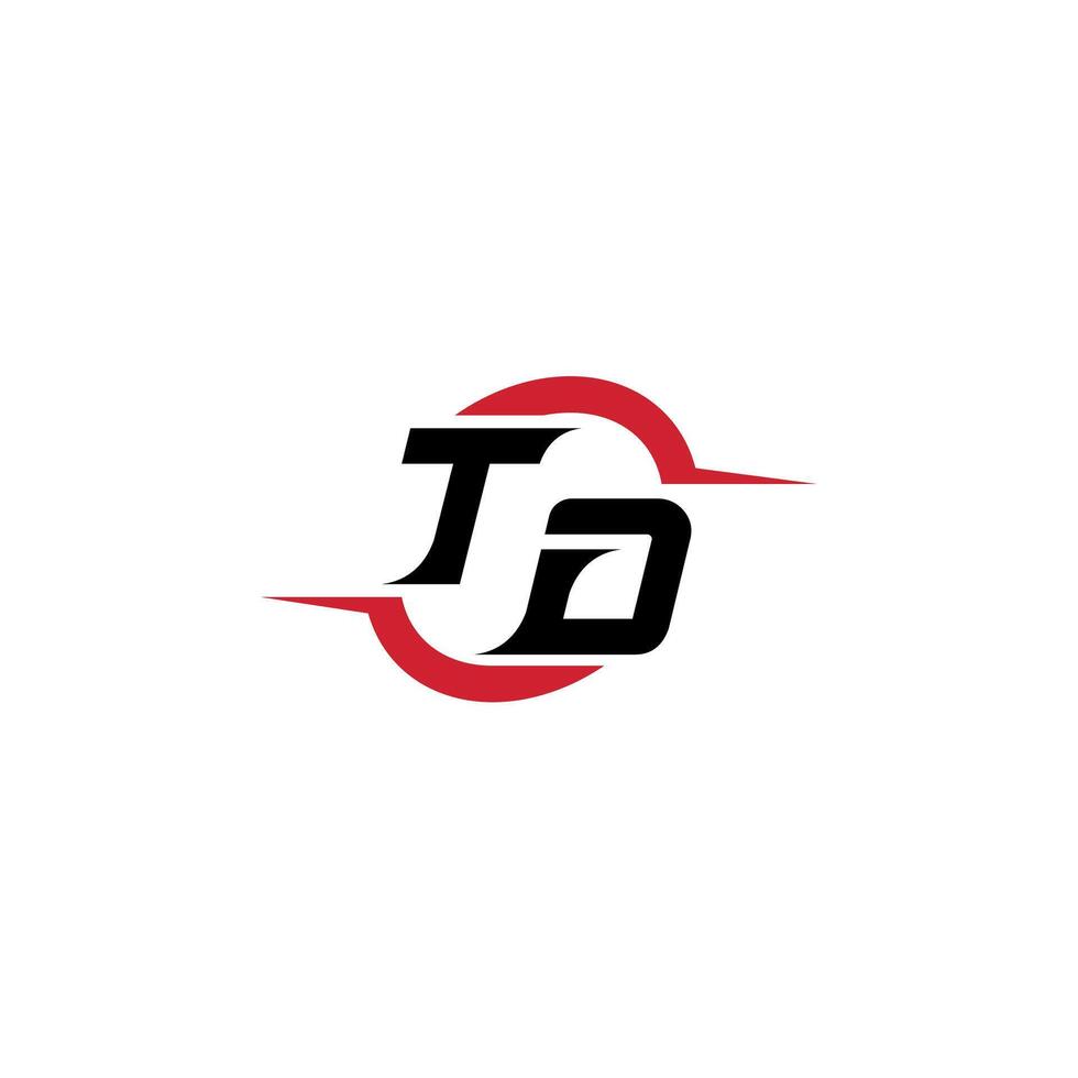 TD initial esport or gaming team inspirational concept ideas vector