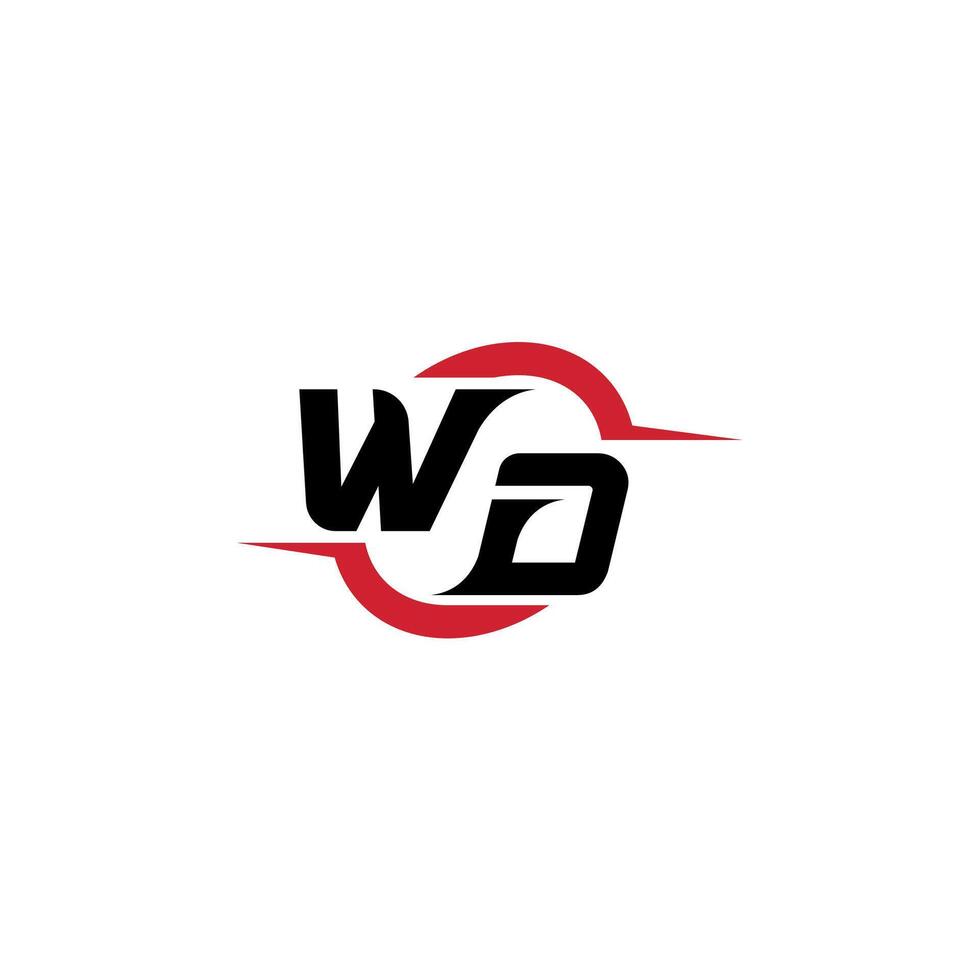 WD initial esport or gaming team inspirational concept ideas vector