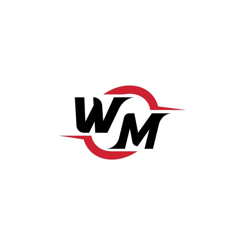 WM initial esport or gaming team inspirational concept ideas vector