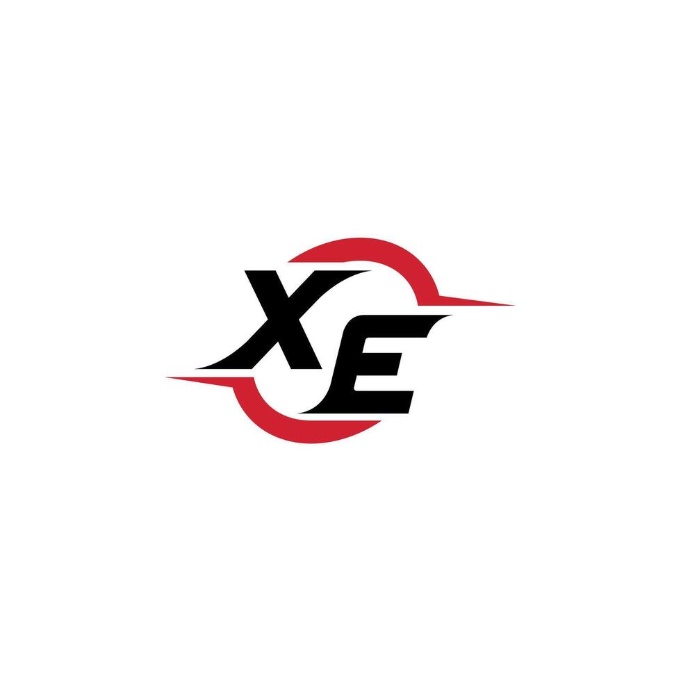 XE initial esport or gaming team inspirational concept ideas vector