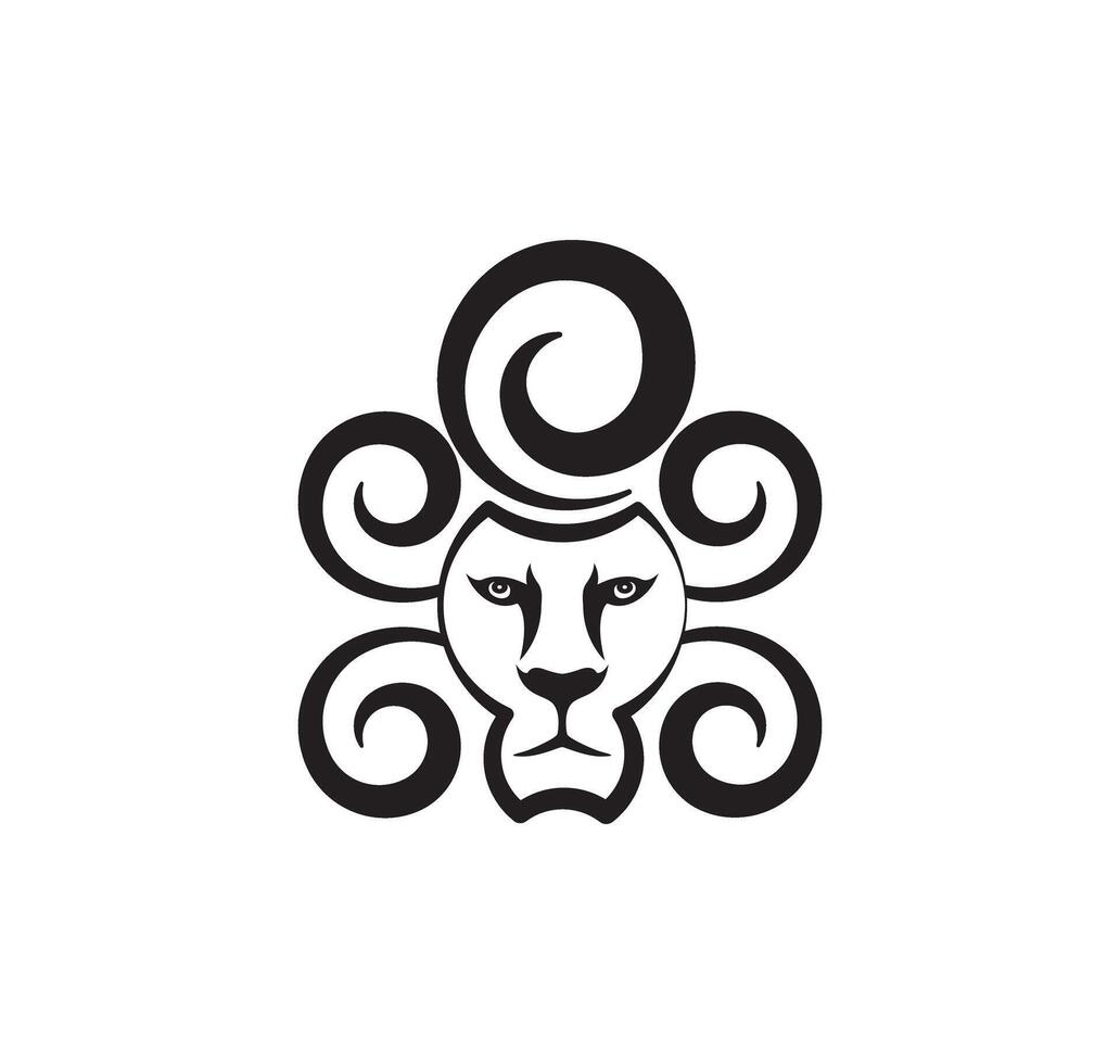 lion logo, royal king animal, vector illustration icon