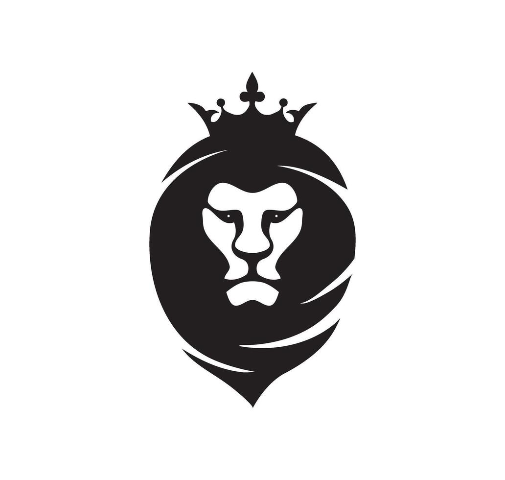 lion logo, royal king animal, vector illustration icon