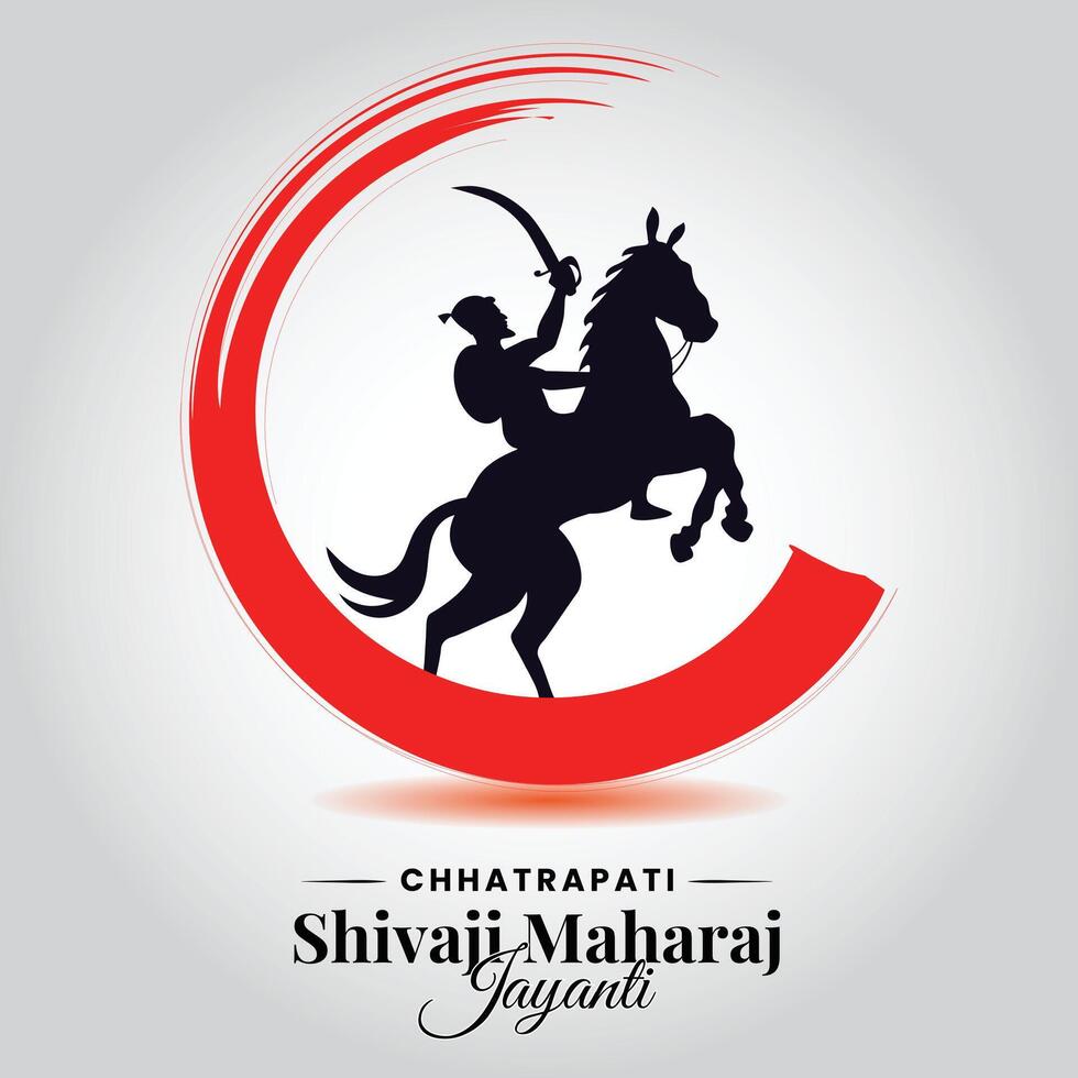 Chhatrapati Shivaji Maharaj Jayanti greeting, great Indian Maratha king celebration vector