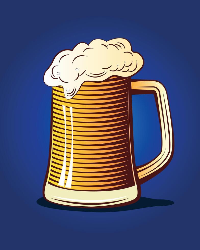 beer glass line work vector