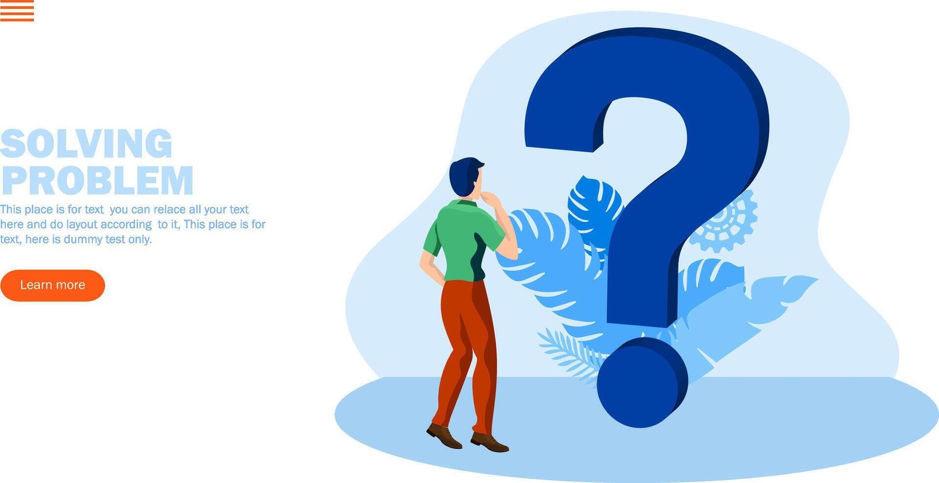 person looking at question mark concept vector illustration