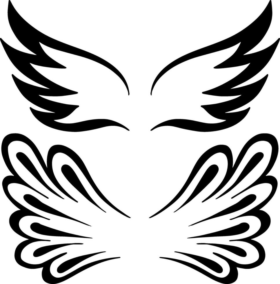 wings set vector illustration isolated