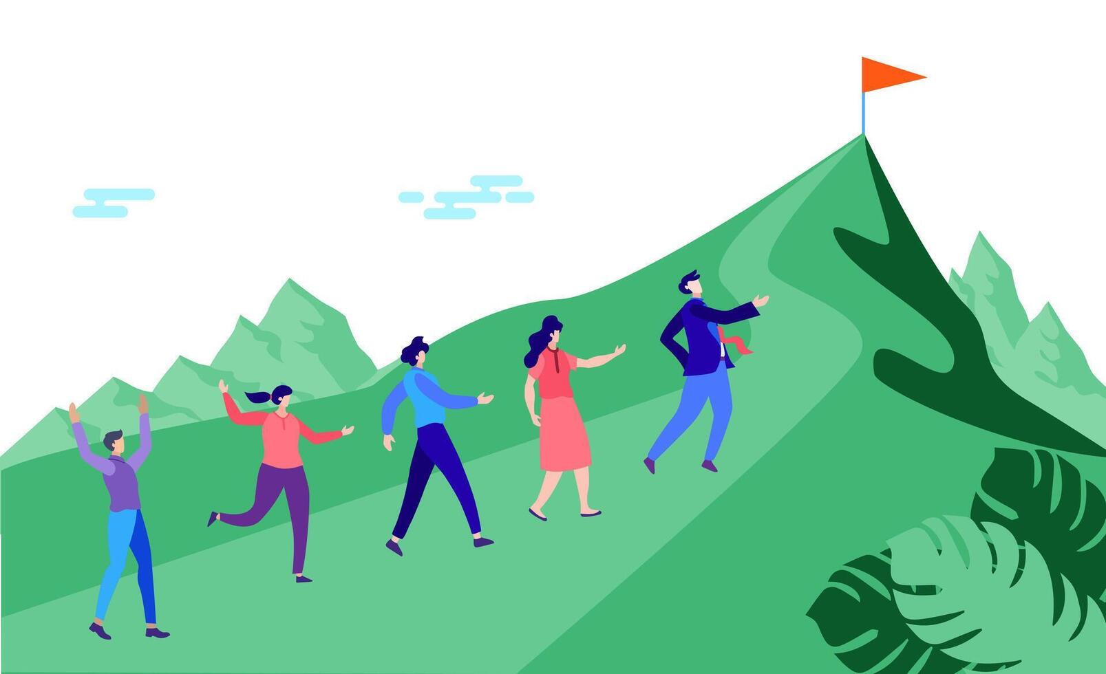team leader showing path to success vector