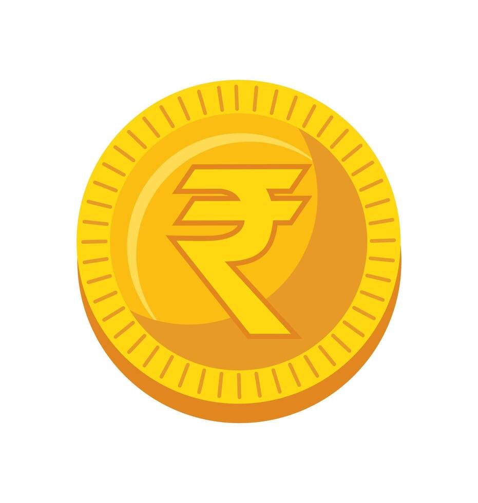 indio rupia moneda vector aislado