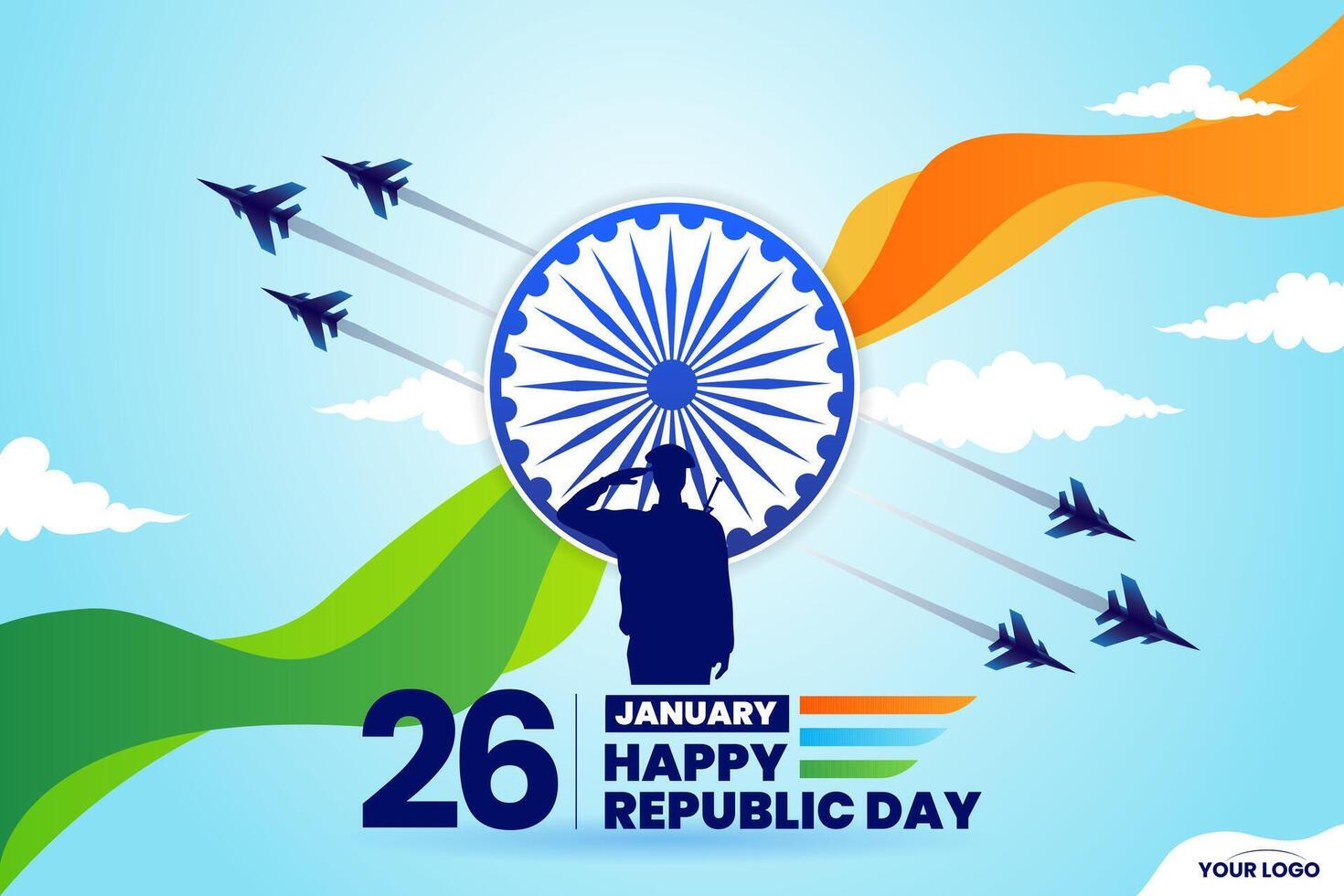 Republic day or india 26 jan creatives 1 3D 1M 2024Y vector
