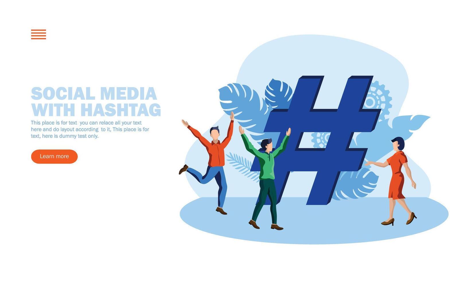 people enjoying around hashtag and social media icons concept vector illustration