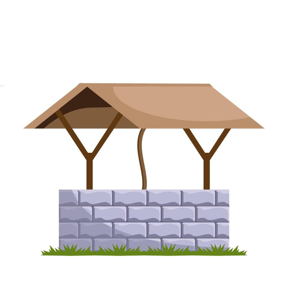 well with roof isolated vector