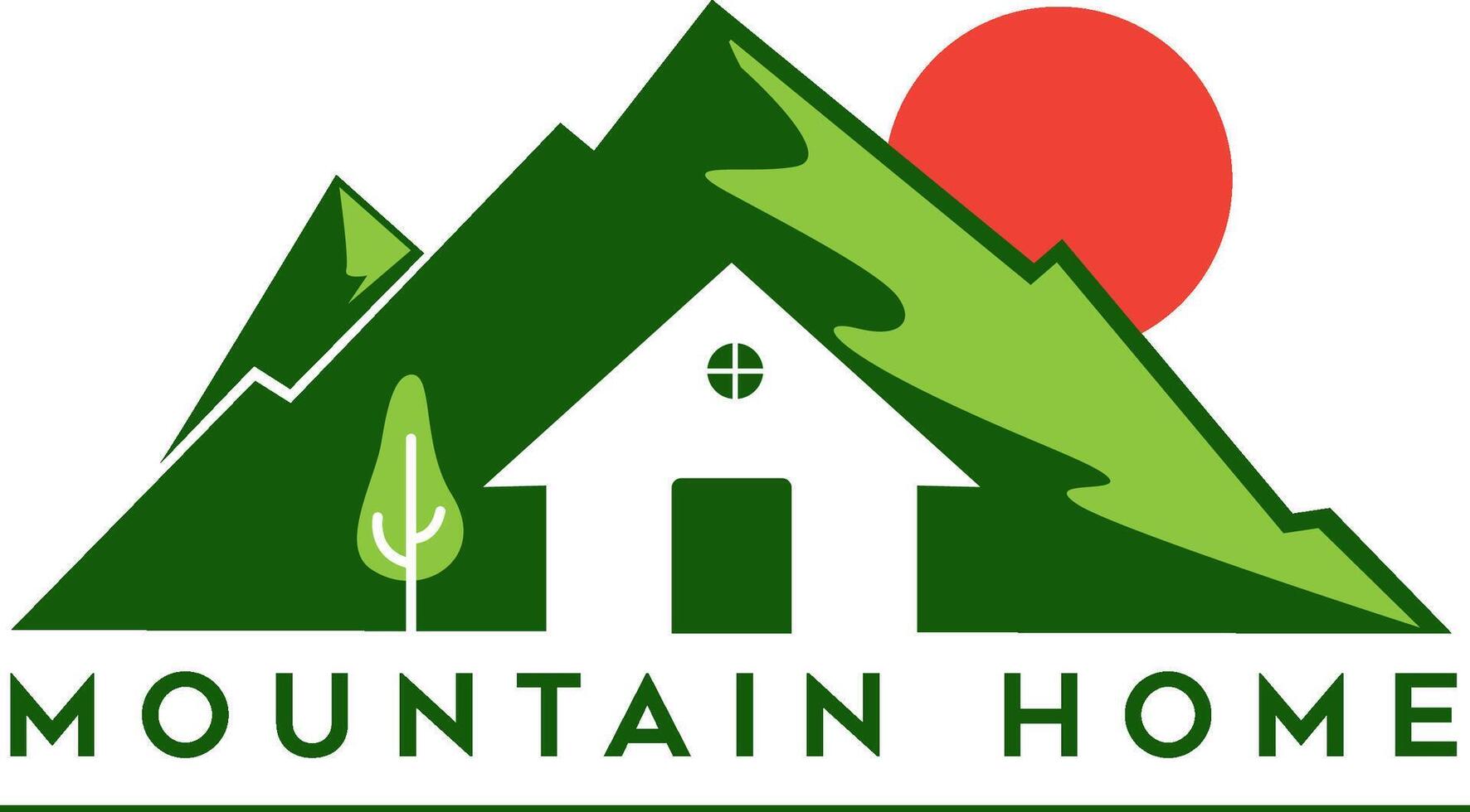 montaña hogar logo, icono vector ilustración