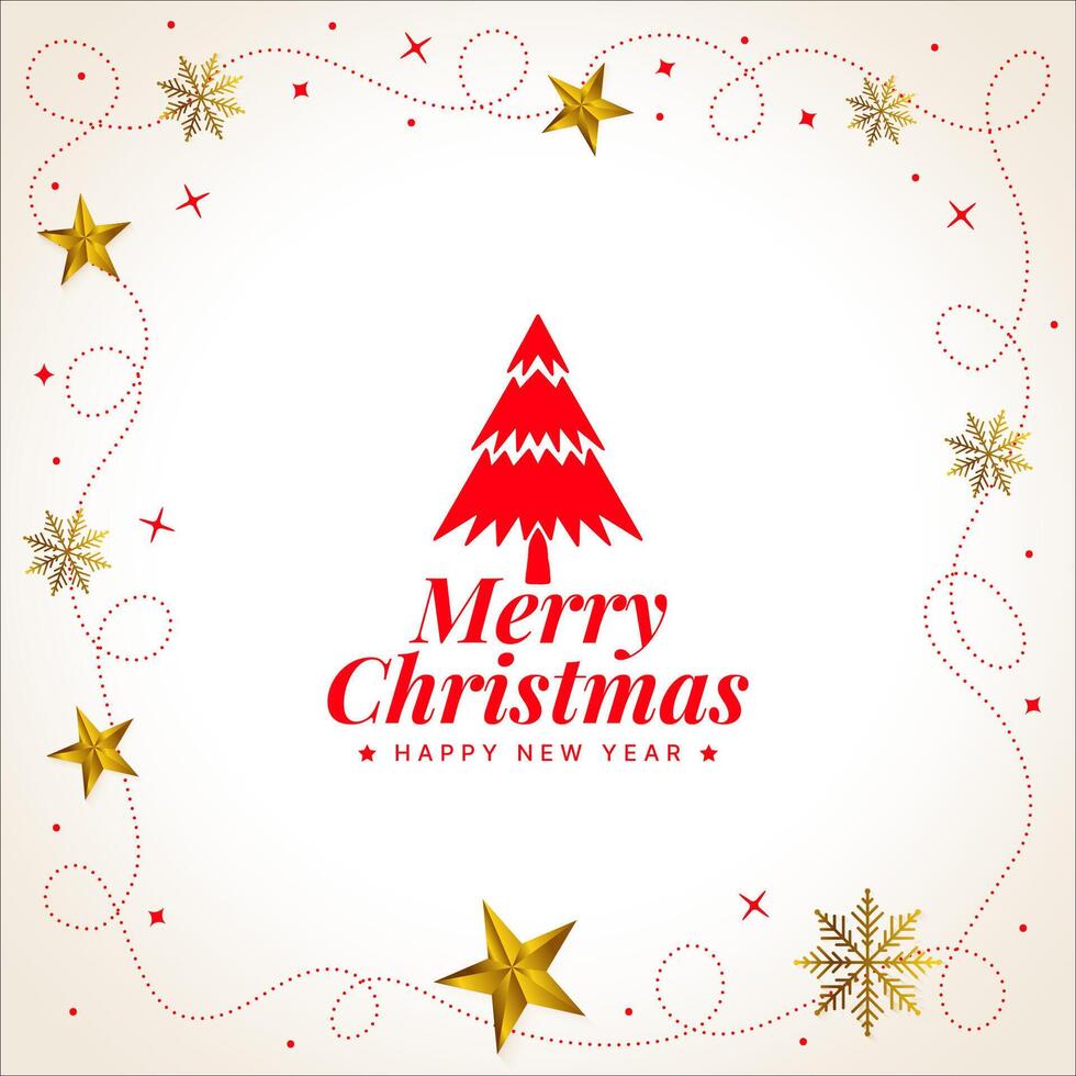 minimal merry christmas greeting card design vector