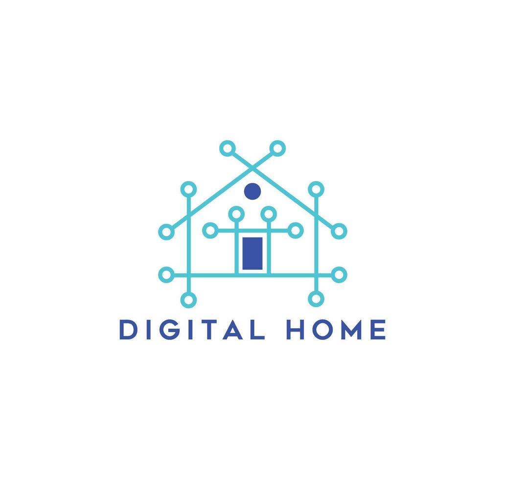 digital hogar logo, icono vector ilustración