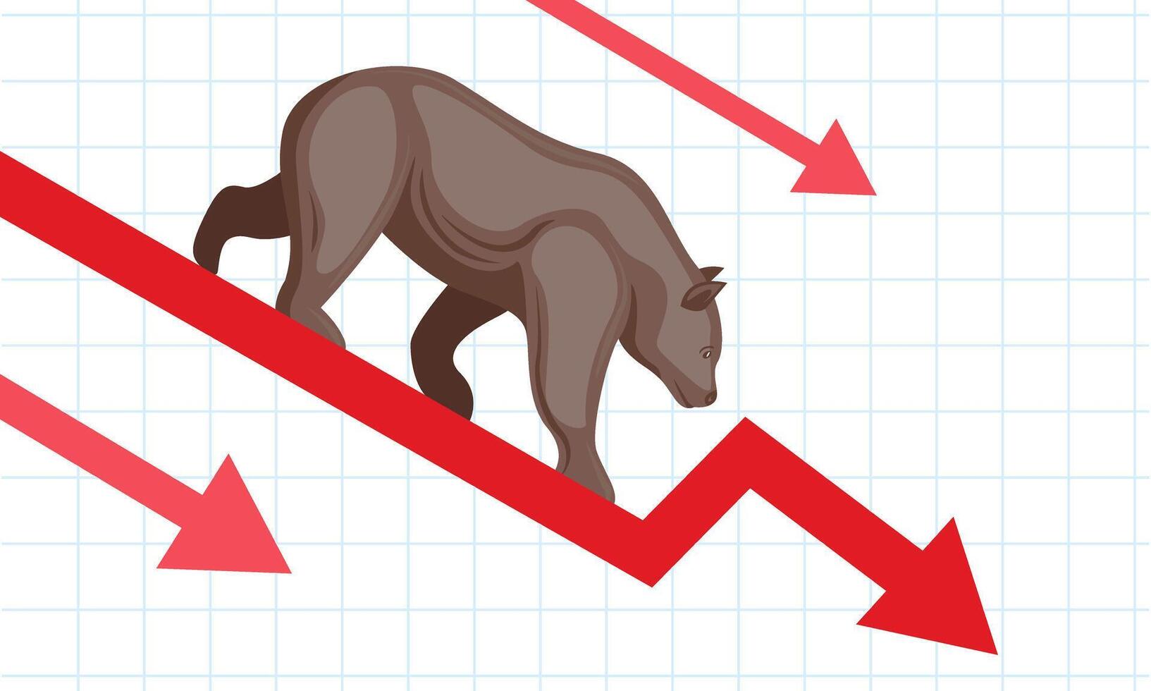 valores mercado otoño con oso vector