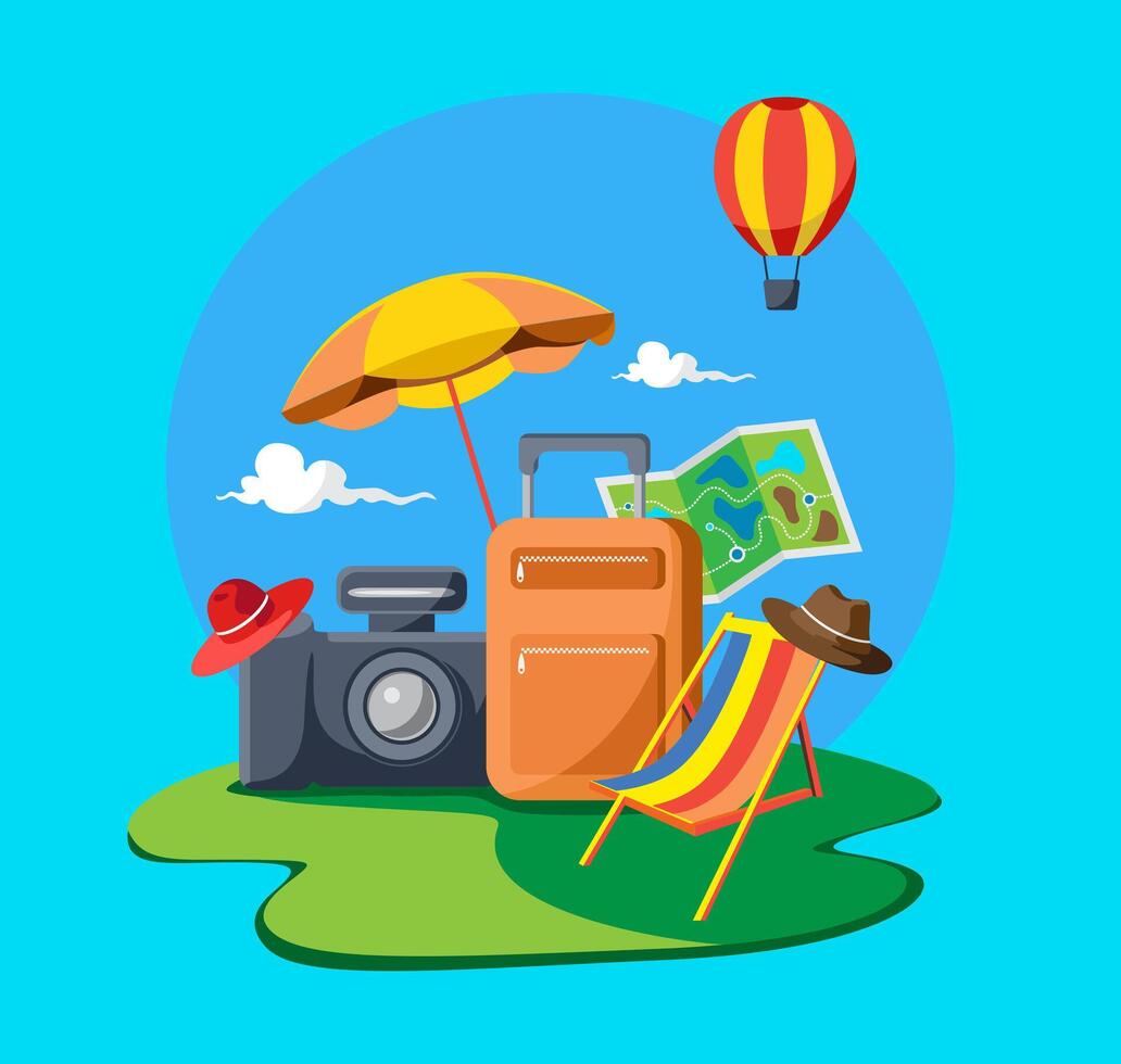 ready to travel collage concept vector