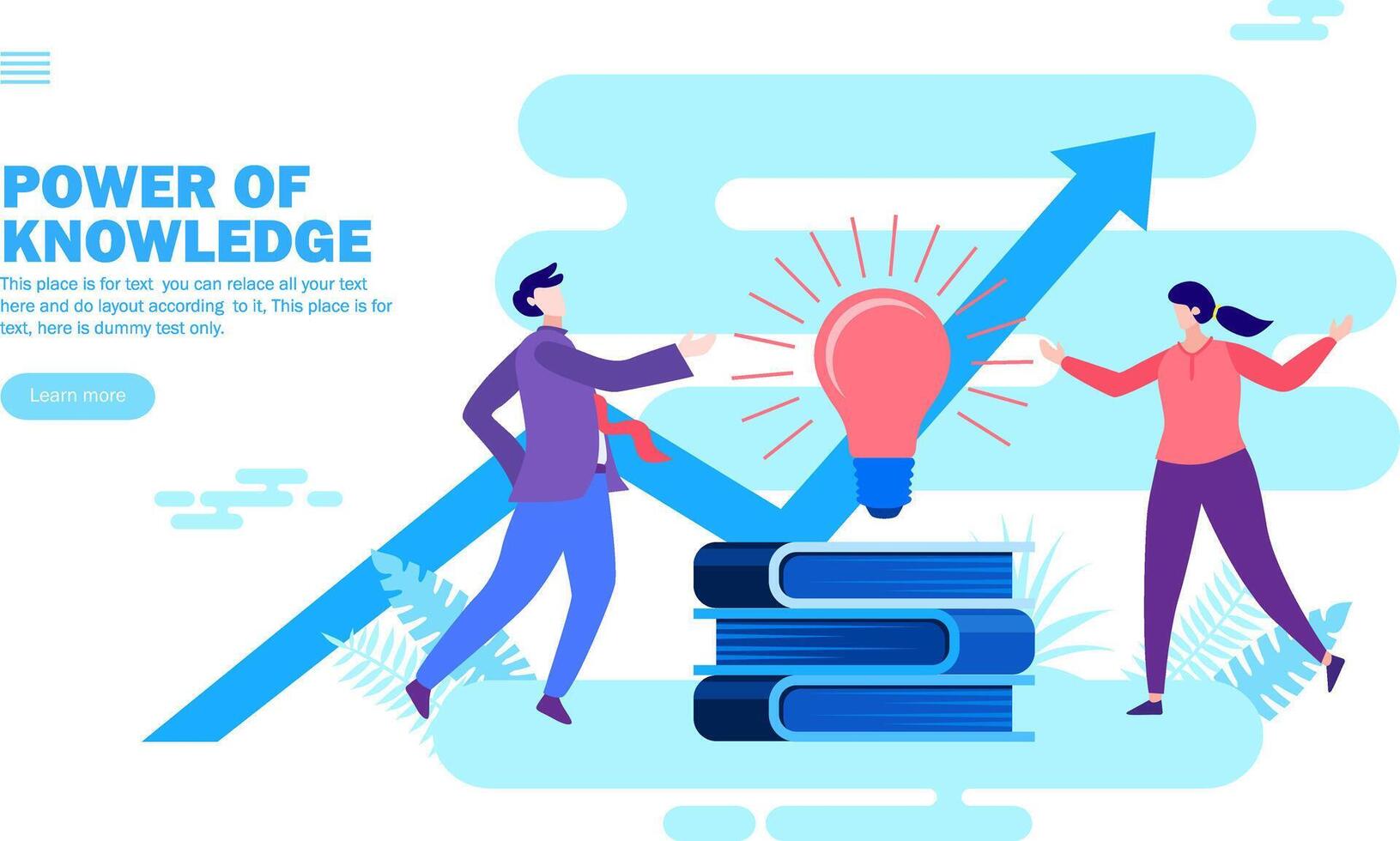 man showing growth of knowledge vector