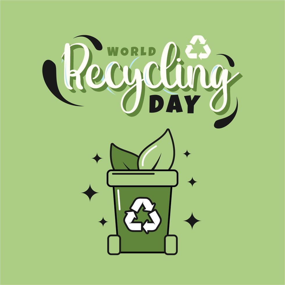 World Recycling Day Retro Style Vector Design