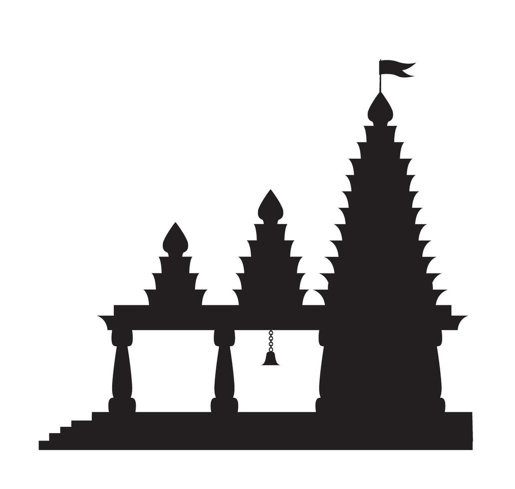 india hindu temple silhouette vector