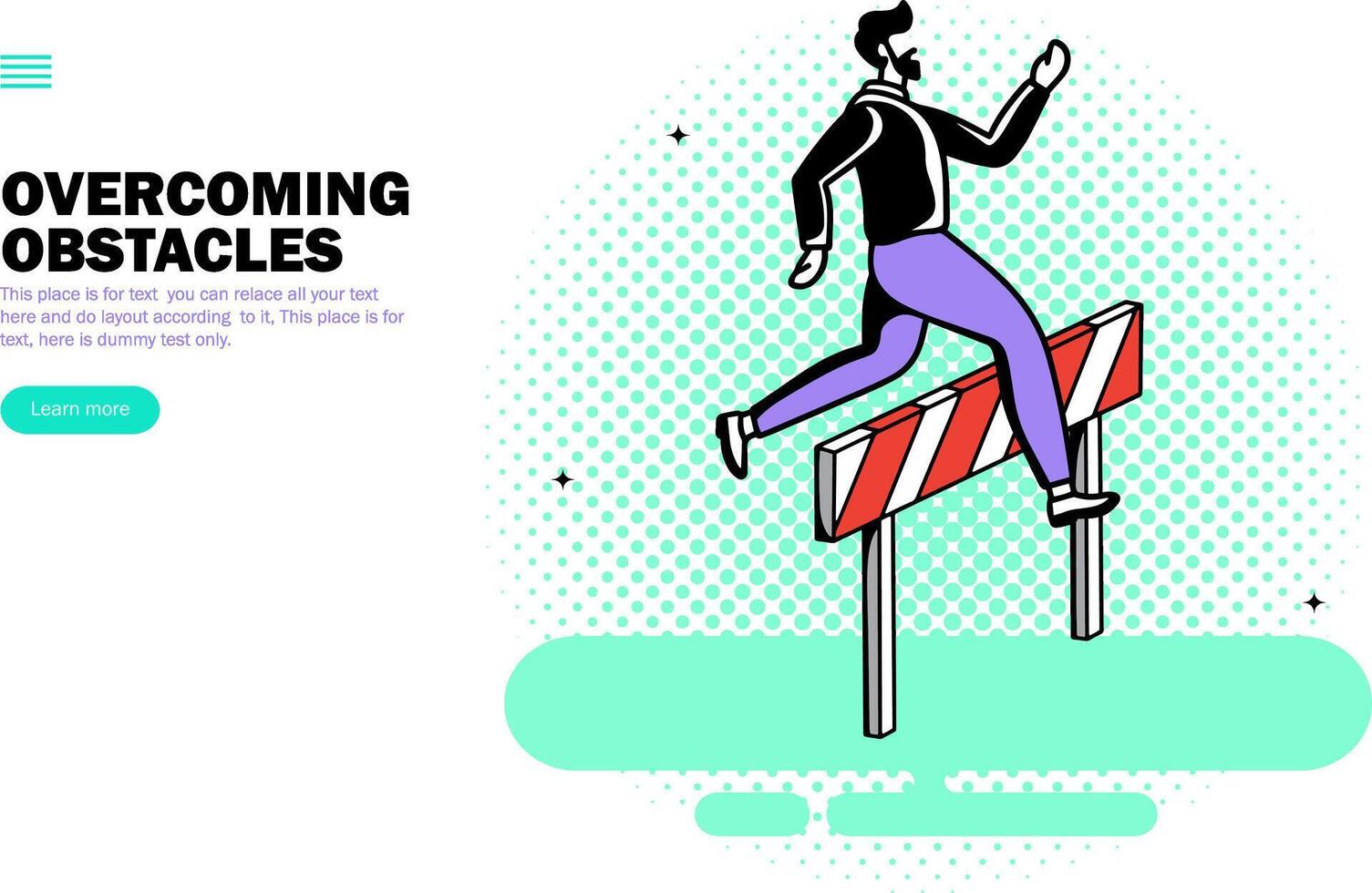 man jumping over obstacle vector