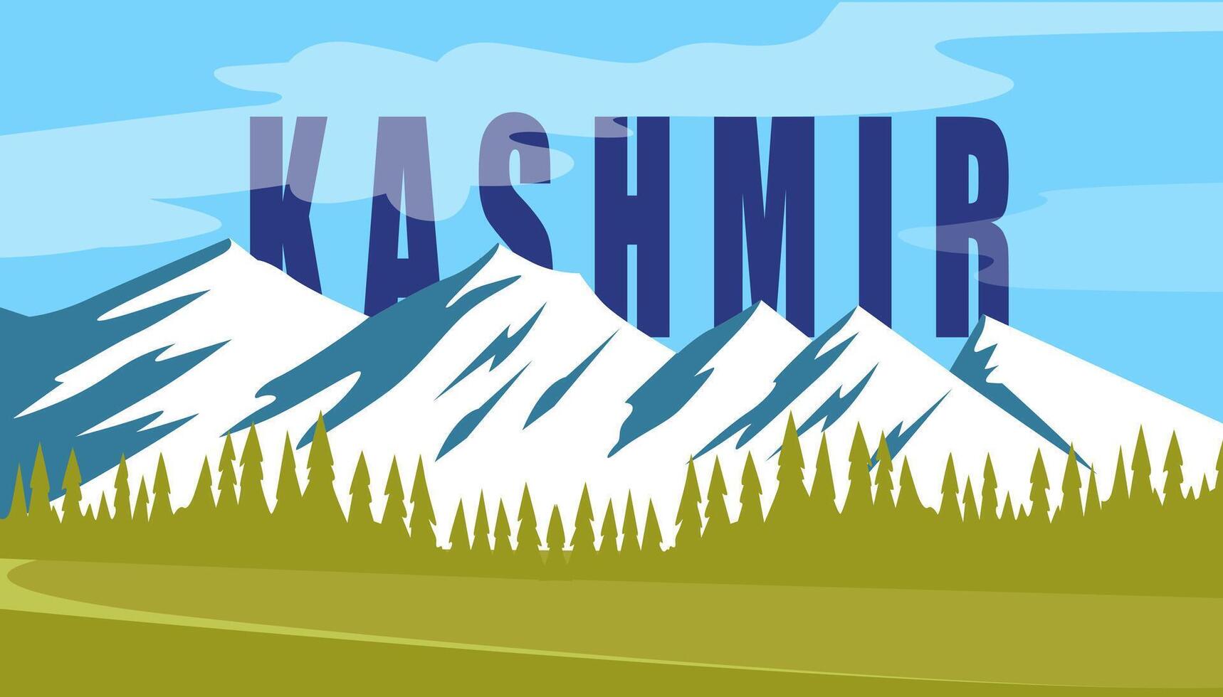 kashmir tourism mountain landscape vector