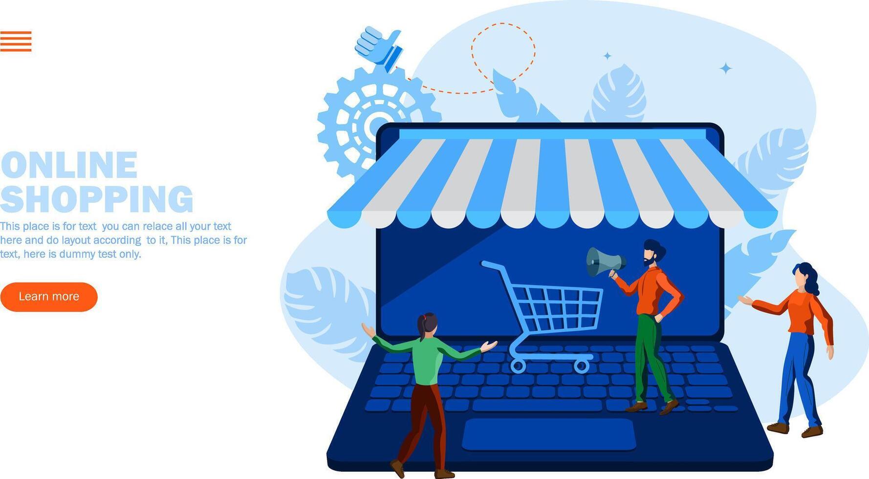 online shopping with card on web vector illustration concept