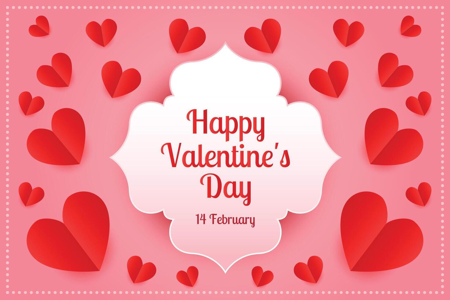 happy valentines day greeting with hearts design vector