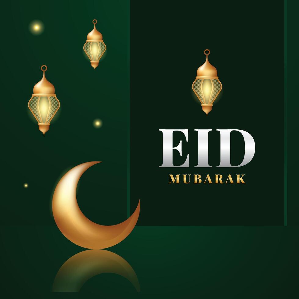 realistic eid mubarak design illustration vector