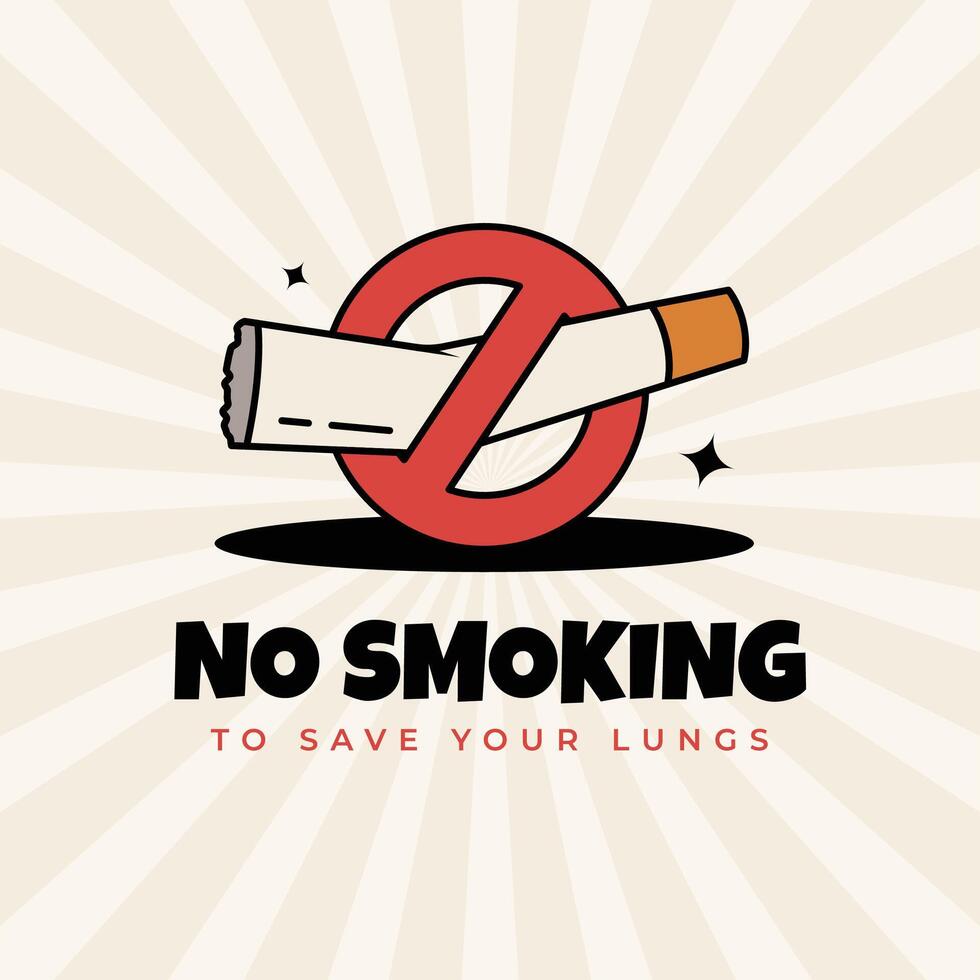 No smoking day groovy style design vector